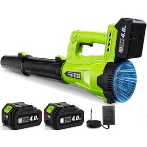 Leaf Blower, Powerful Electric Cordless Leaf Blowers with 2 x 4.0Ah Battery and